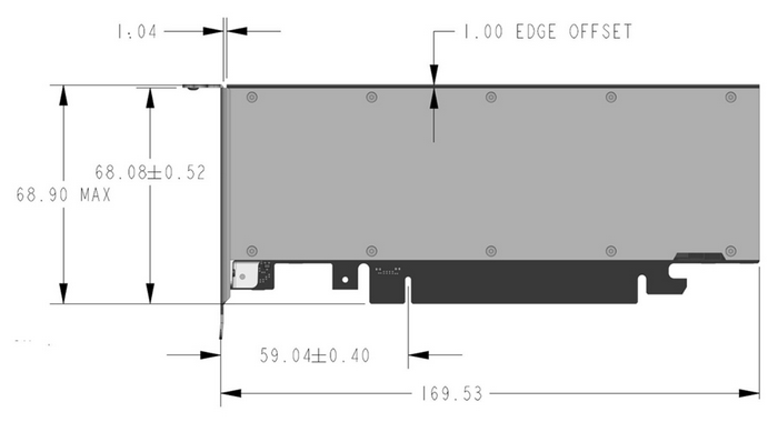 tesla T4加速卡尺寸